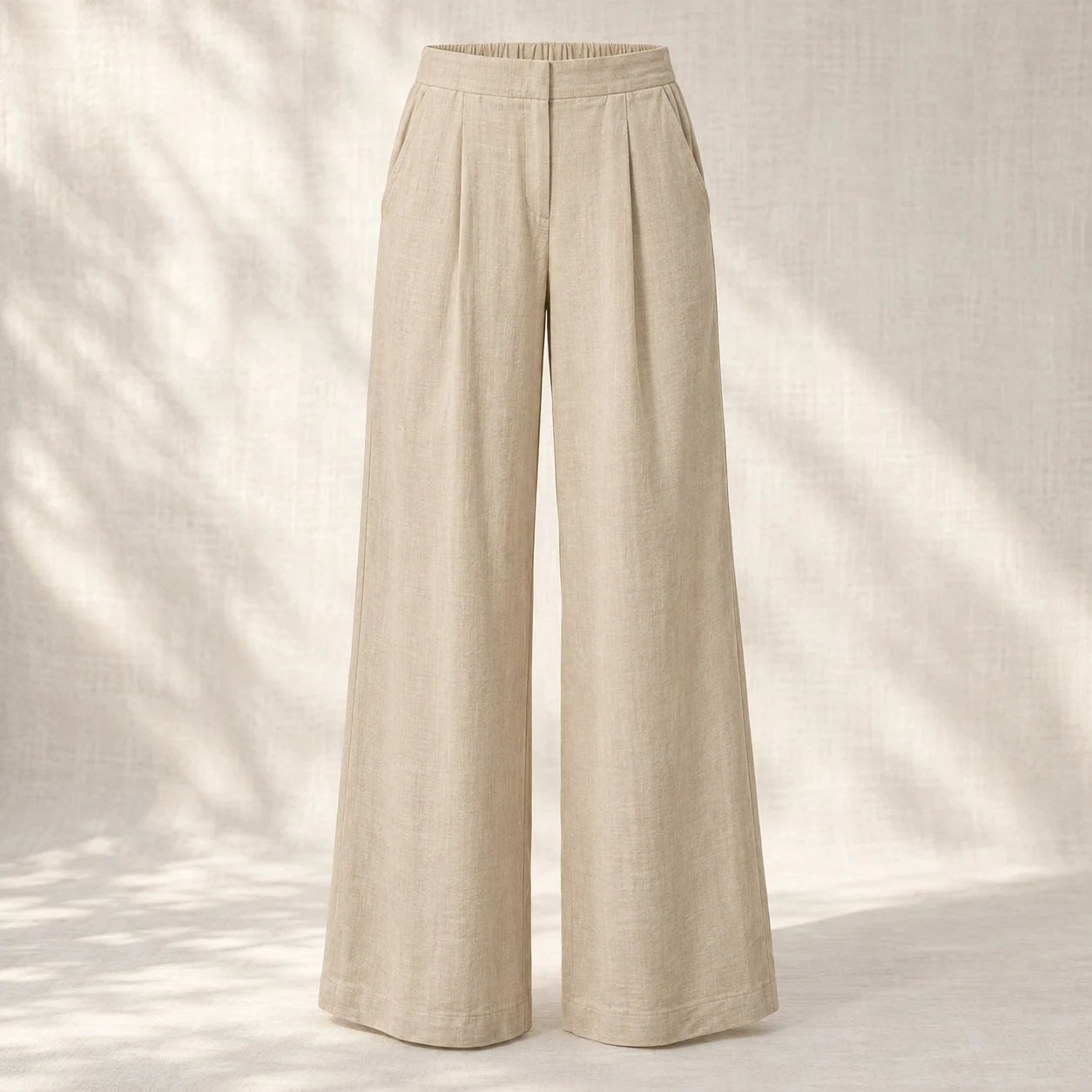 Dune Easy Wide-Leg Trouser in sand, clothing product photograph